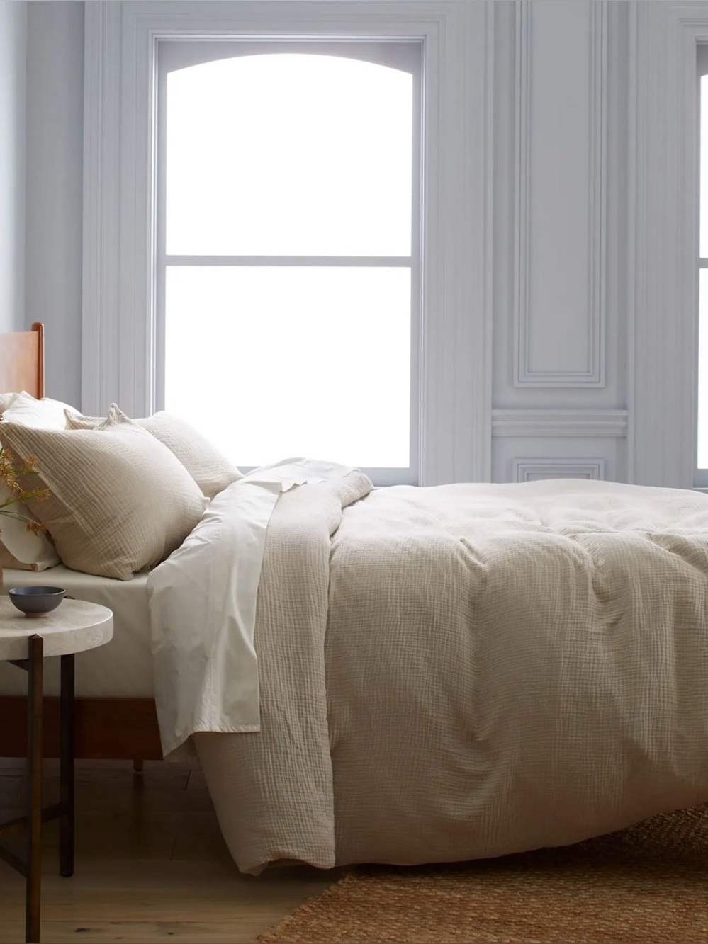 NEW Quince Organic Cotton Gauze Duvet Cover Set, King/Cal King (Dune)